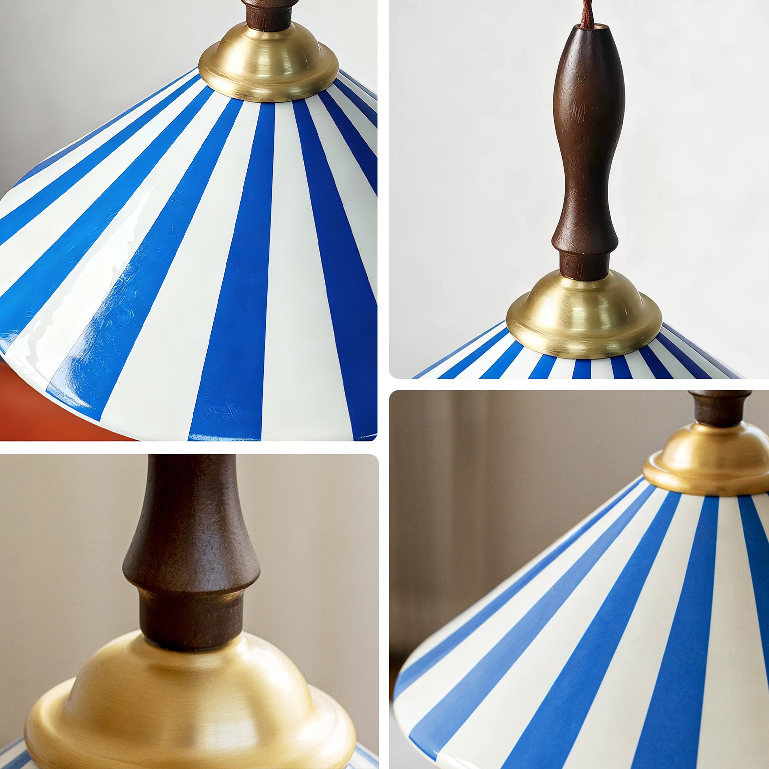 WOMO Striped Ceramic Cone Pendant Light-WM3170