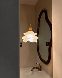 WOMO Cream White Glass Flower Pendant Light-WM3173