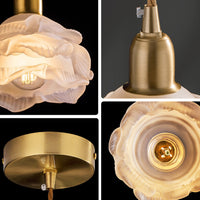 WOMO Cream White Glass Flower Pendant Light-WM3173