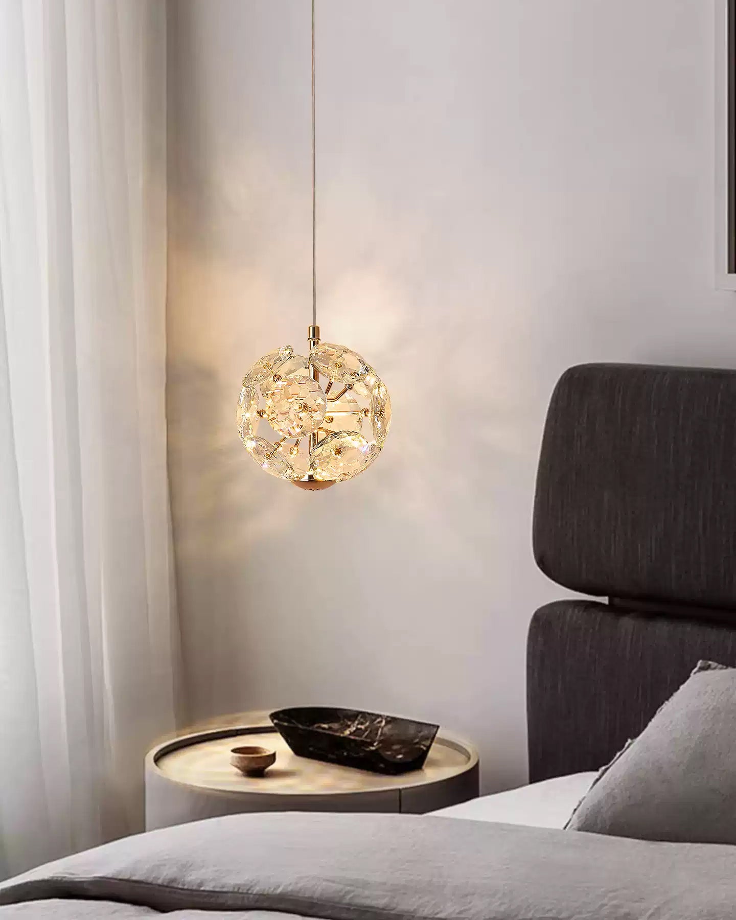 WOMO Globe Crystal Pendant Light-WM3174