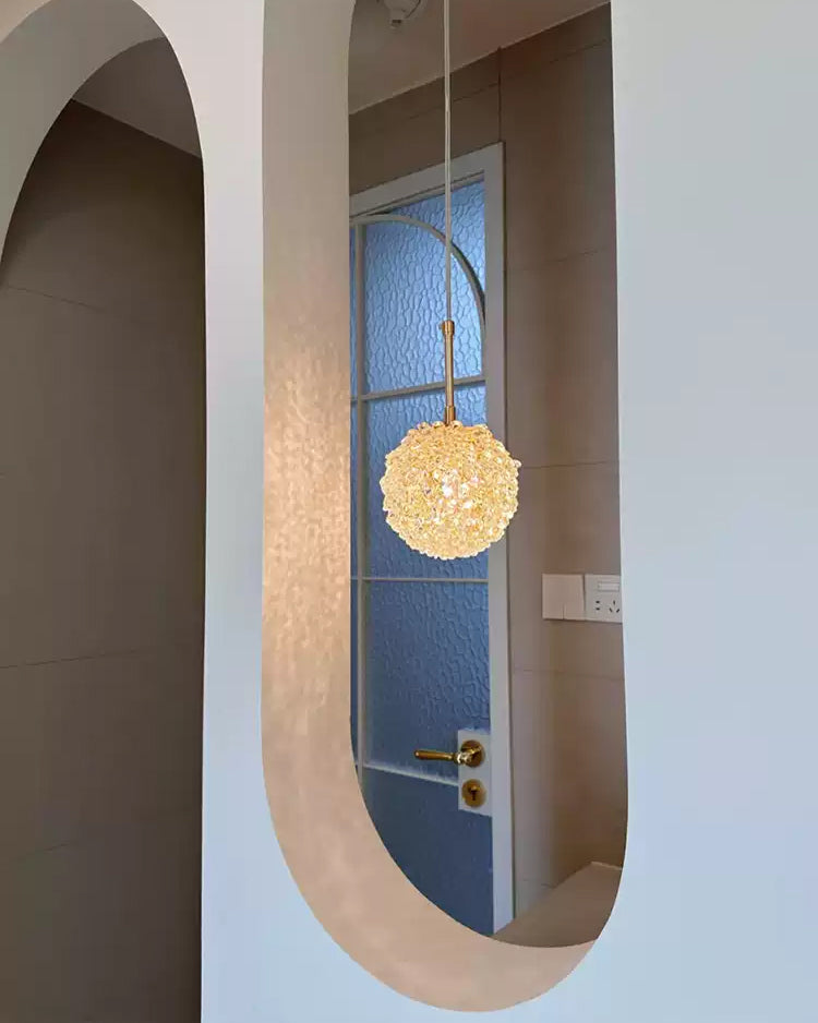 WOMO Gold Crystal Globe Pendant Light-WM3177