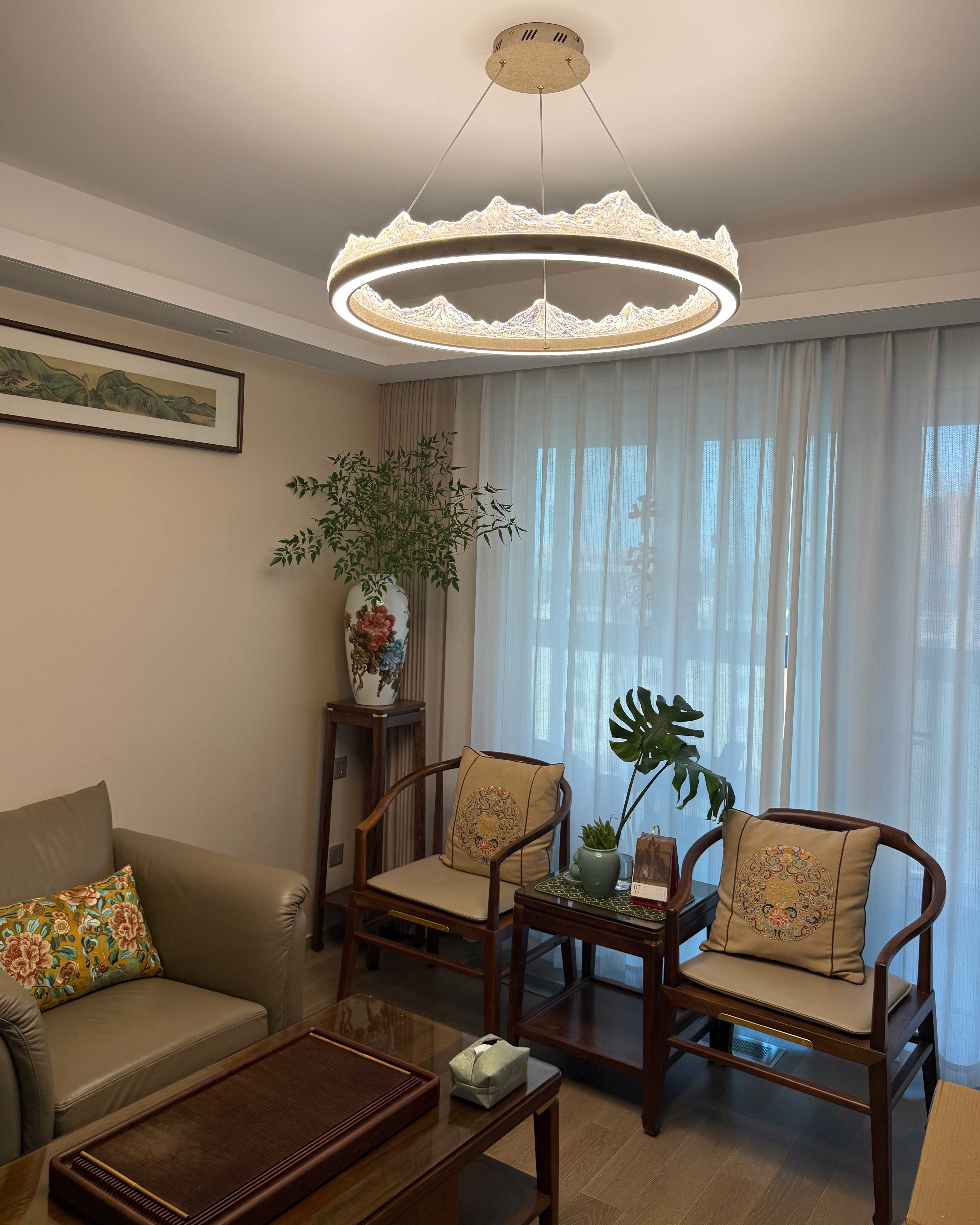 WOMO Resin Ring Led Pendant Light-WM3178