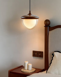 WOMO Walnut Glass Pinecone Pendant Light-WM3181