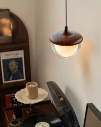 WOMO Walnut Glass Pinecone Pendant Light-WM3181