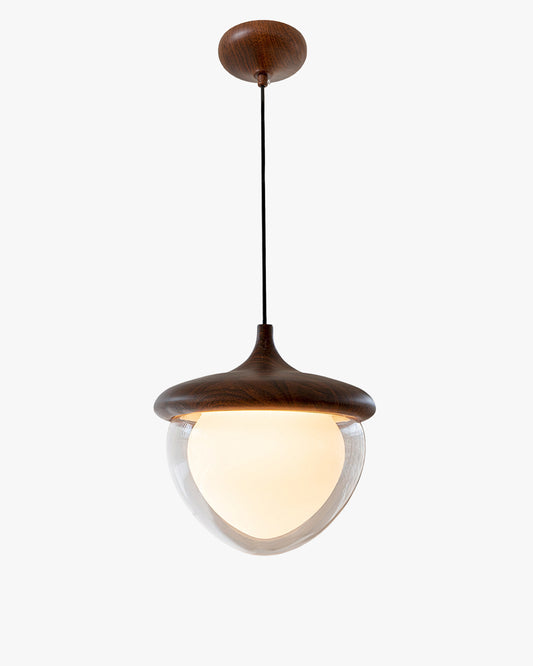 WOMO Walnut Glass Pinecone Pendant Light-WM3181