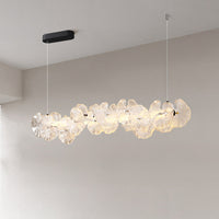 WOMO Lotus Leaf Textured Glass Linear Pendant Light-WM3182