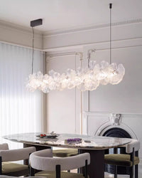 WOMO Lotus Leaf Textured Glass Linear Pendant Light-WM3182