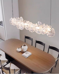 WOMO Lotus Leaf Textured Glass Linear Pendant Light-WM3182
