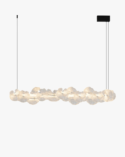 WOMO Lotus Leaf Textured Glass Linear Pendant Light-WM3182