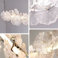 WOMO Lotus Leaf Textured Glass Linear Pendant Light-WM3182
