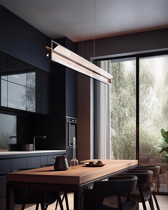 WOMO Argyle Texture Acrylic Linear Pendant-WM3184
