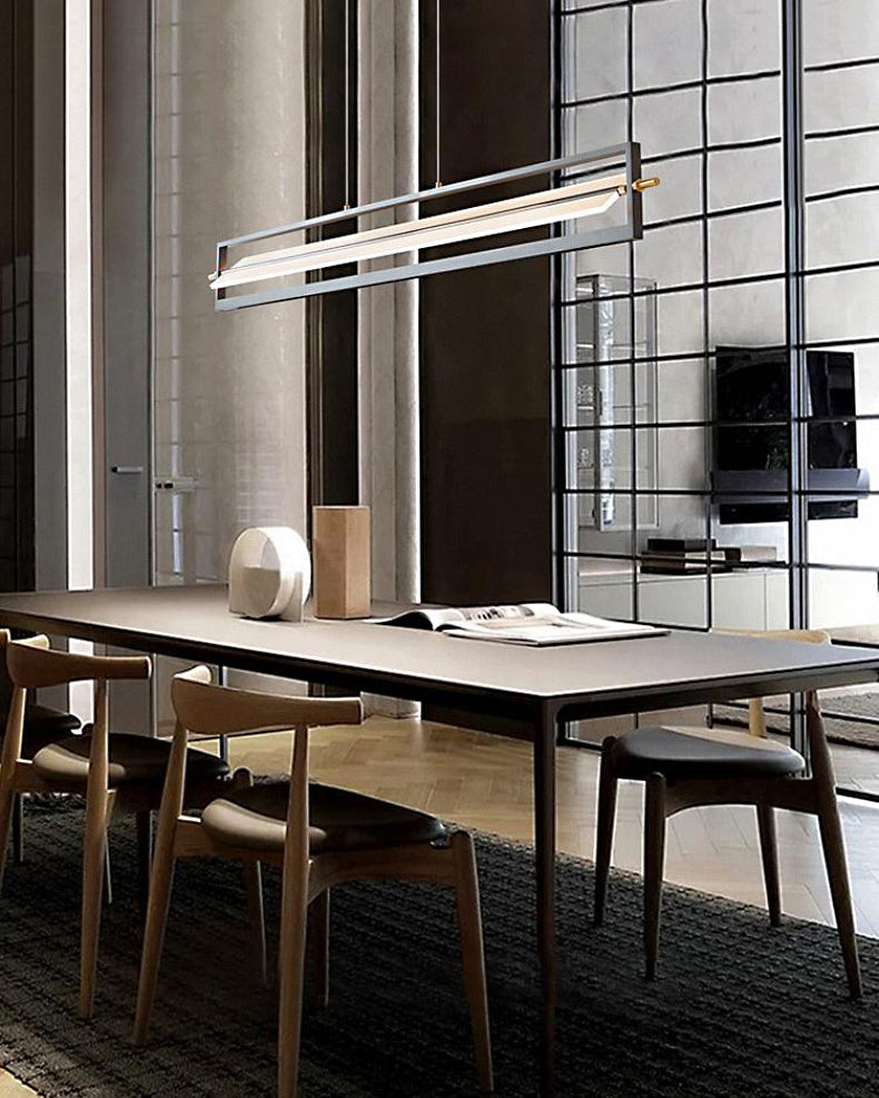WOMO Argyle Texture Acrylic Linear Pendant-WM3184