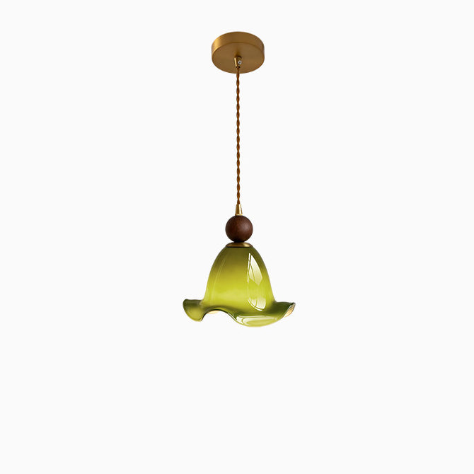 WOMO Ruffled Bell Glass Pendant Light-WM3185