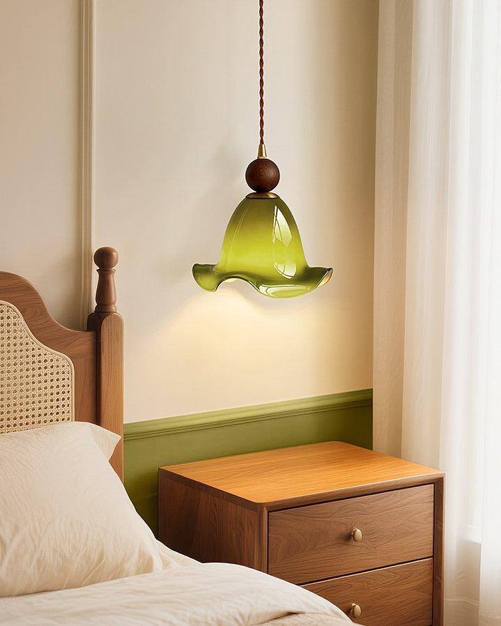 WOMO Ruffled Bell Glass Pendant Light-WM3185