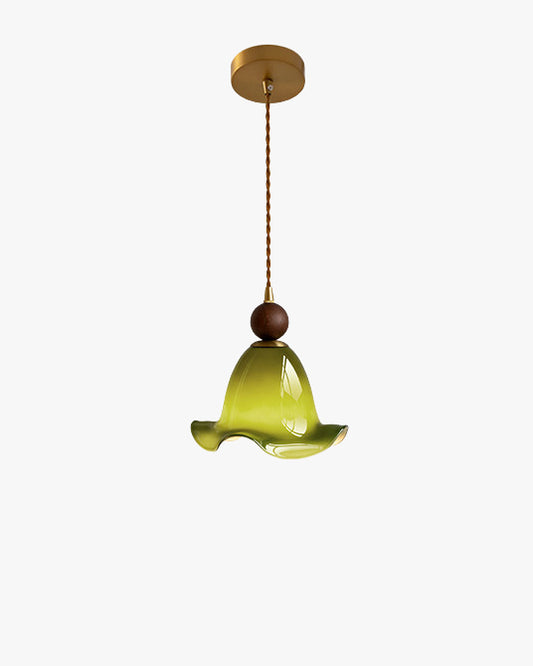 WOMO Ruffled Bell Glass Pendant Light-WM3185