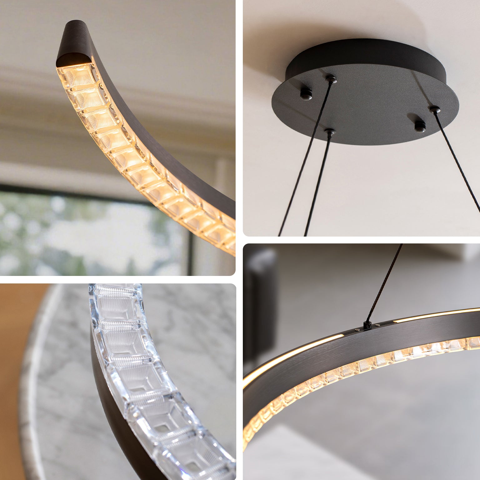 WOMO Minimalist Semi-Circular Acrylic Chandelier-WM3186