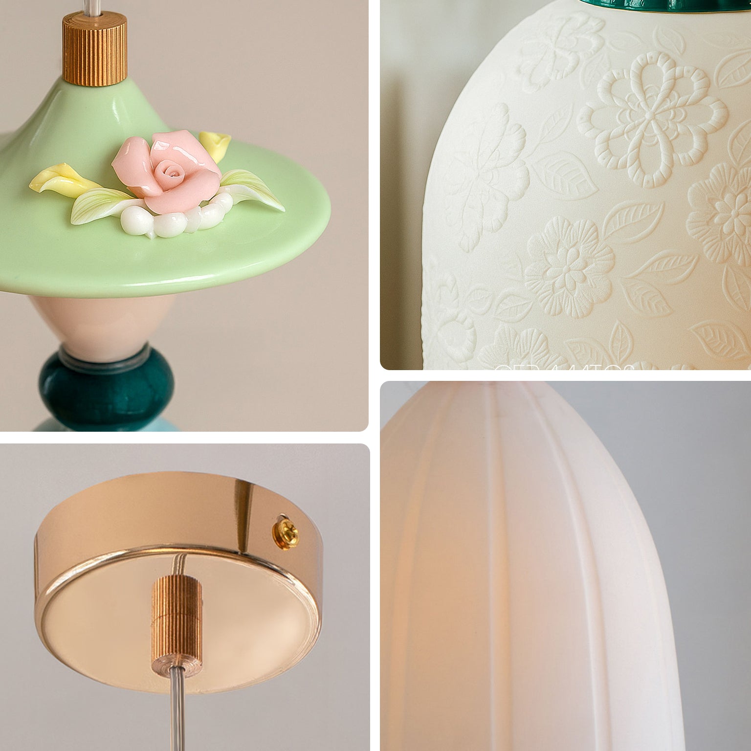 WOMO Modern Embossed Ceramic Pendant Light-WM3191