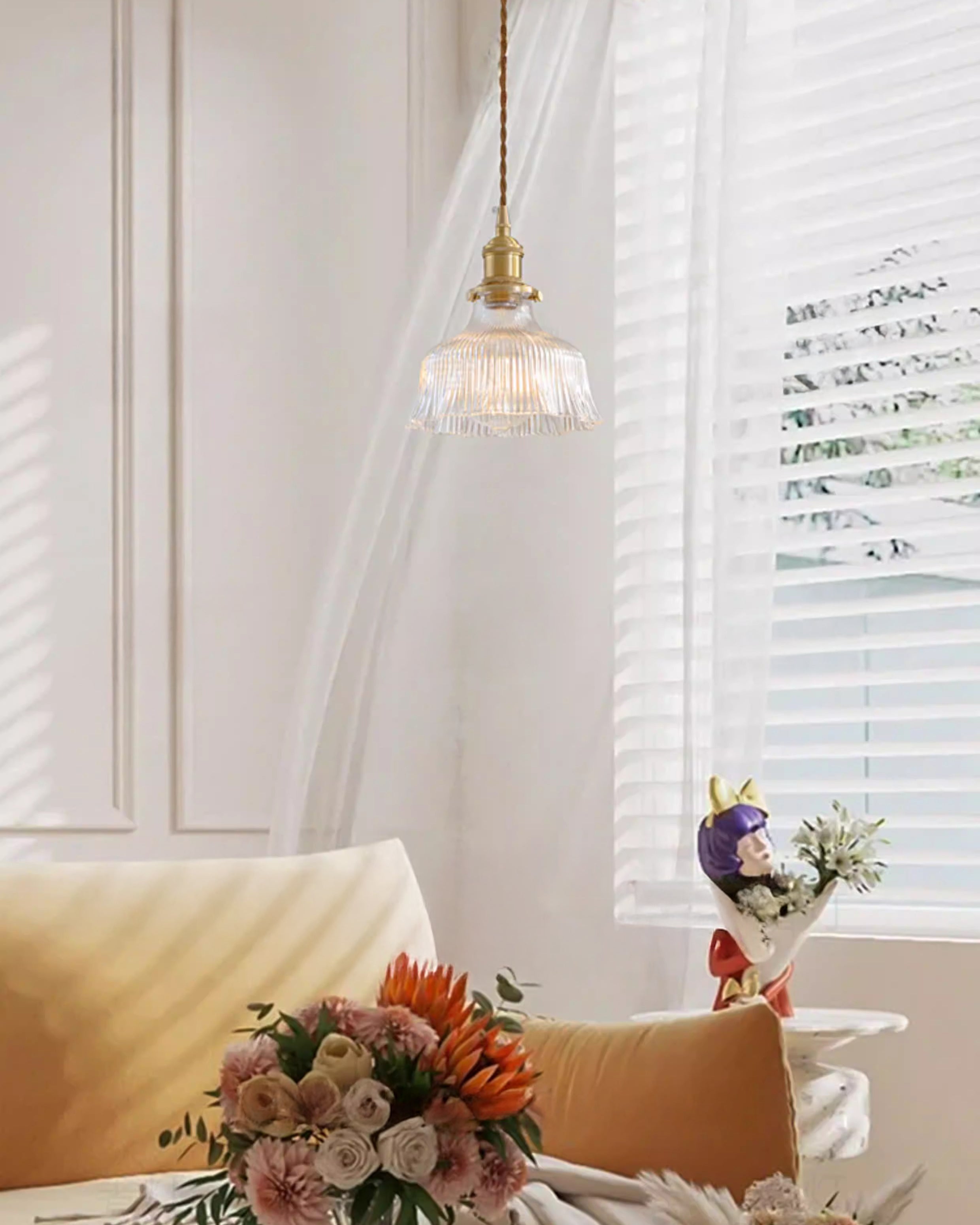 WOMO Transparent Glass Flower Pendant Light-WM3193