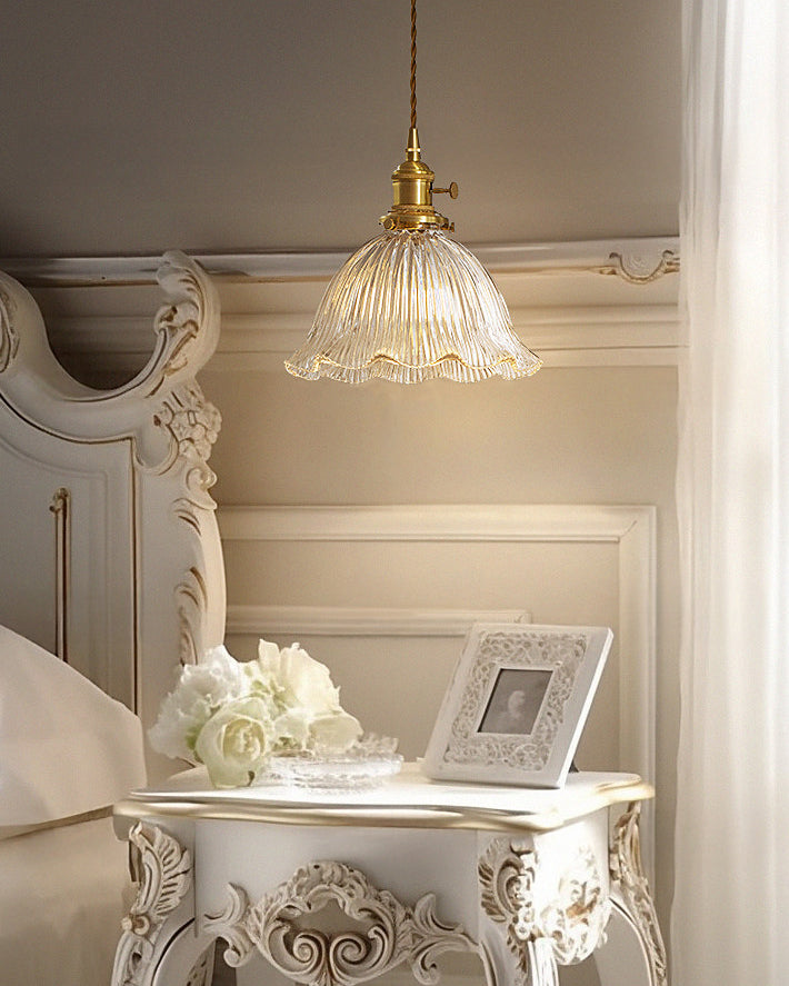 WOMO Transparent Glass Flower Pendant Light-WM3193