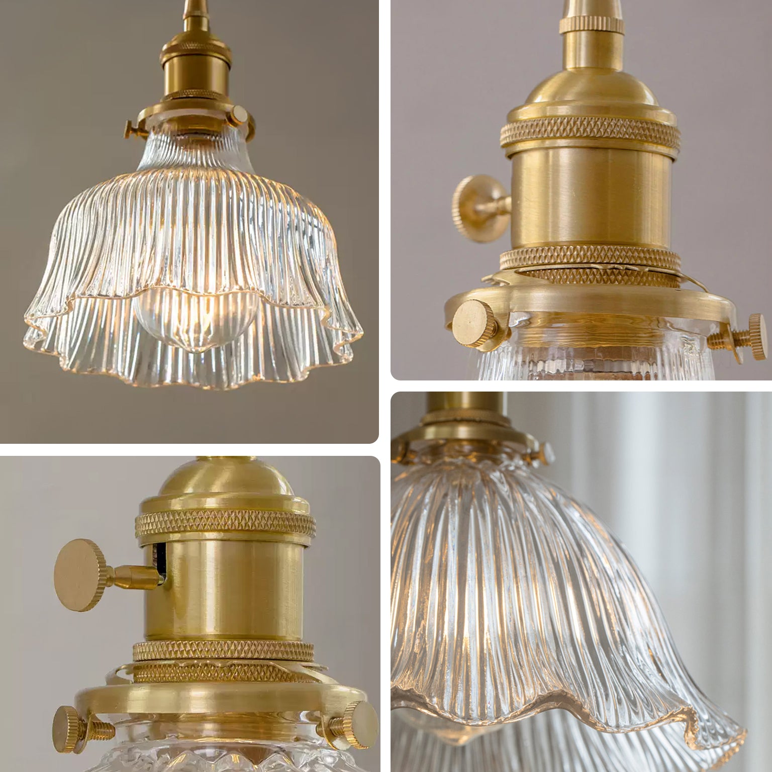 WOMO Transparent Glass Flower Pendant Light-WM3193