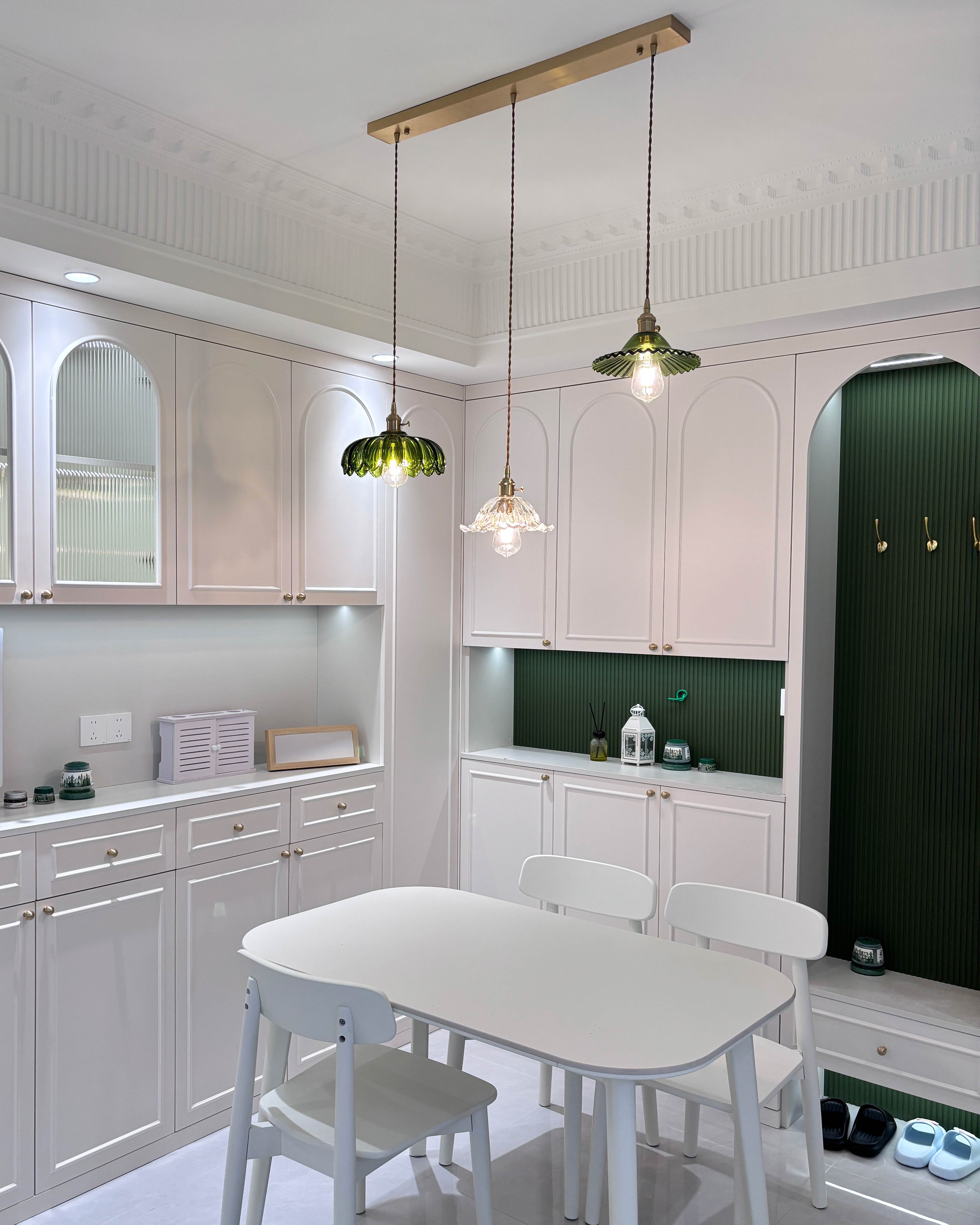 WOMO Multiple Green Glass Chandelier-WM3196