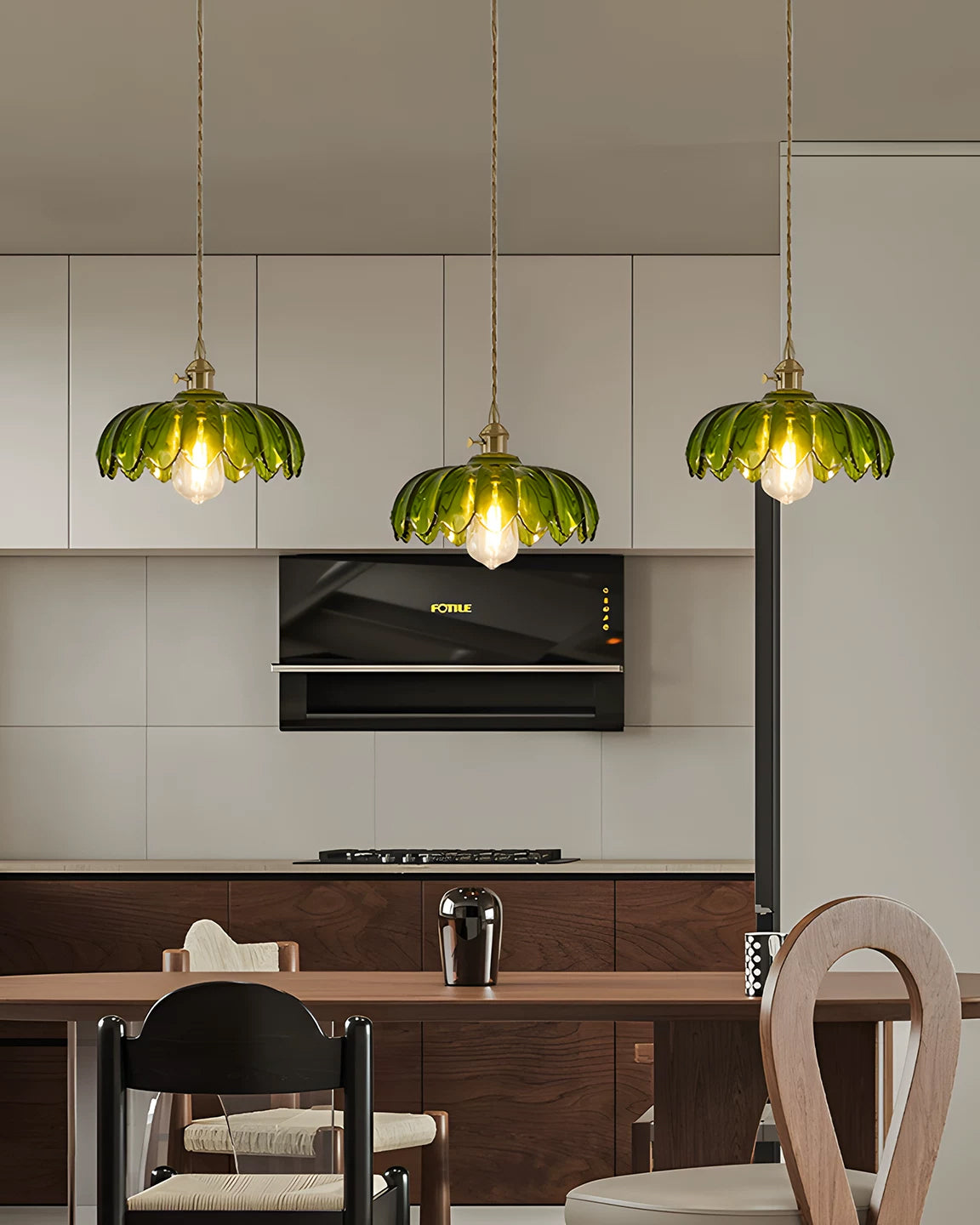 WOMO Multiple Green Glass Chandelier-WM3196