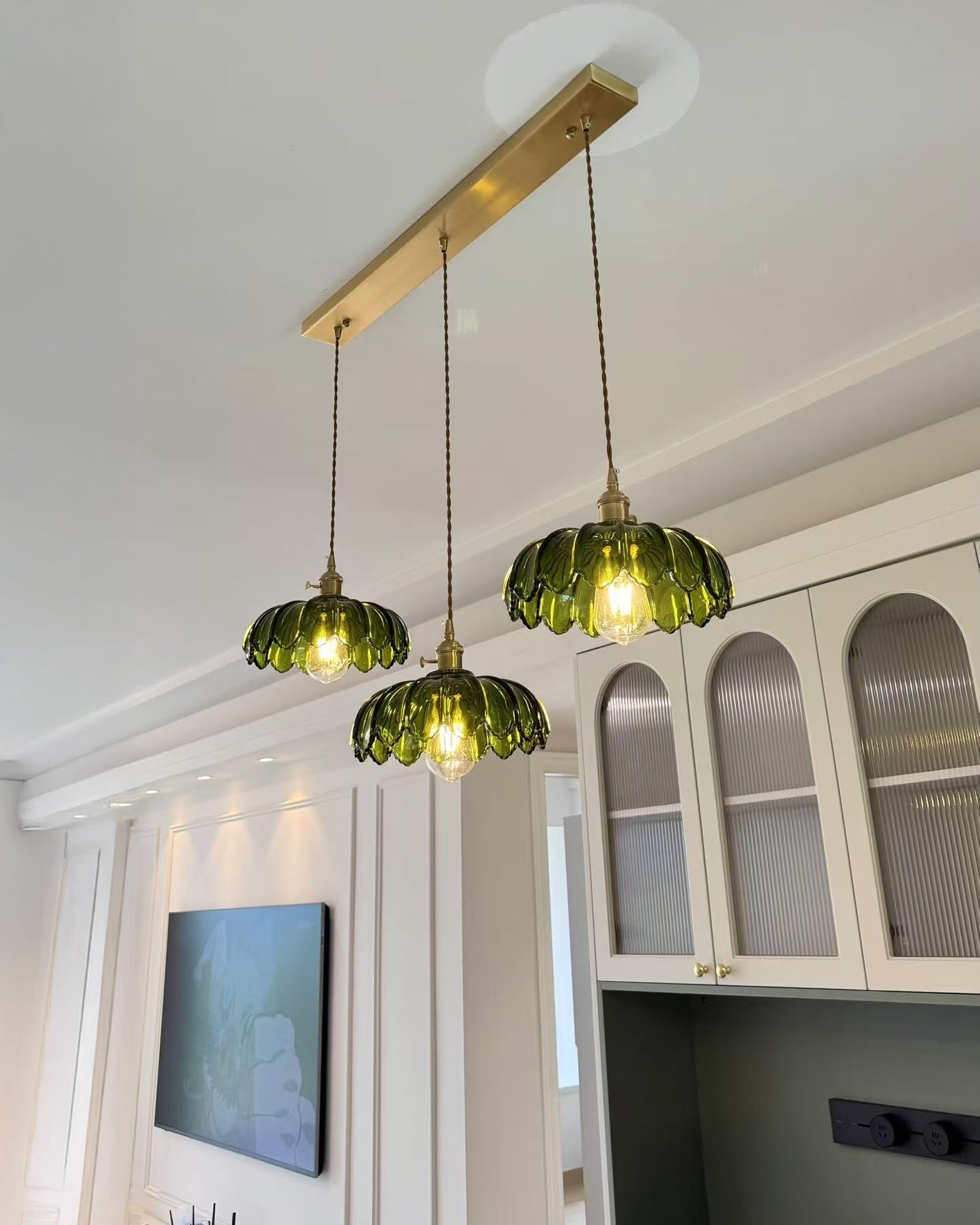 WOMO Multiple Green Glass Chandelier-WM3196