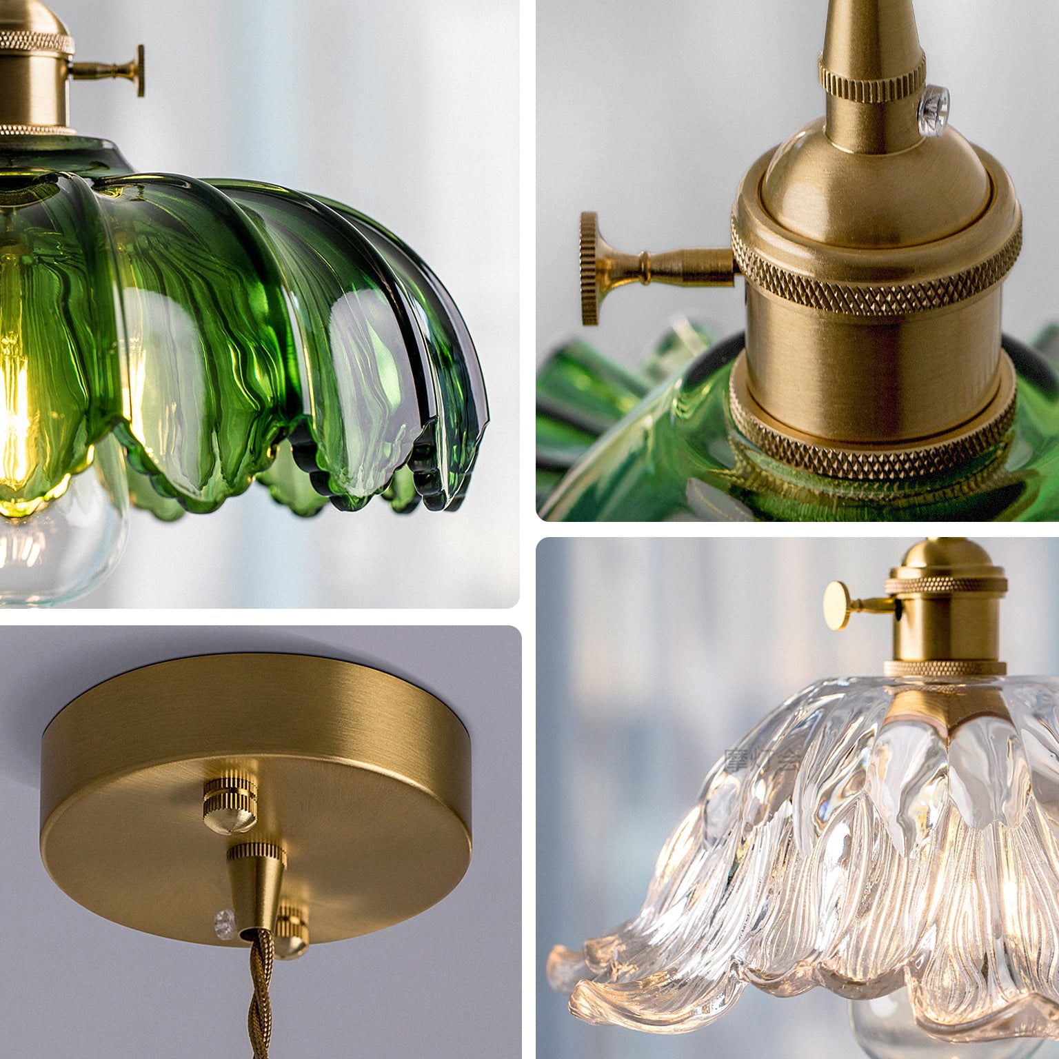 WOMO Multiple Green Glass Chandelier-WM3196