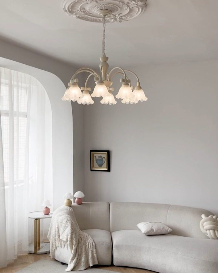 WOMO Bell Flower Frosted Glass Chandelier-WM3197