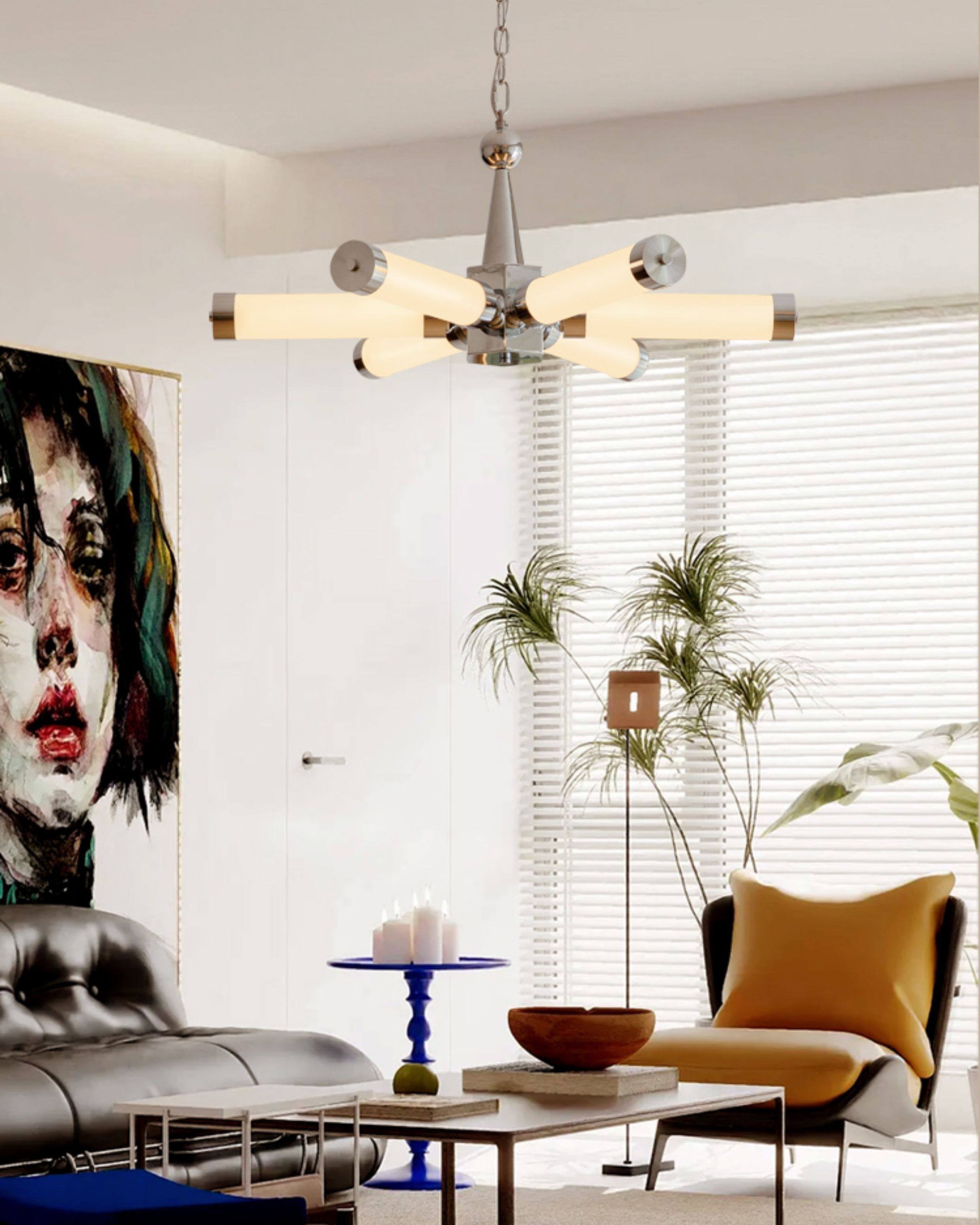 WOMO Chrome Multiple Tube Chandelier-WM3199