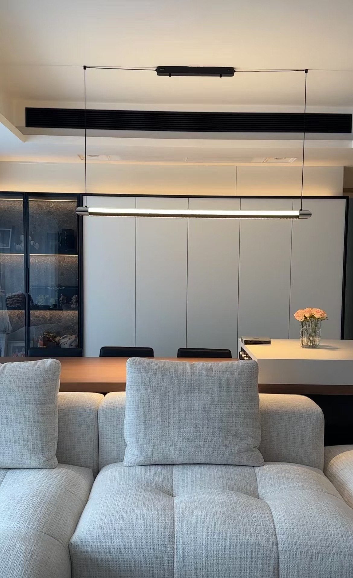 WOMO Modern Black Linear Pendant Light - WM3225