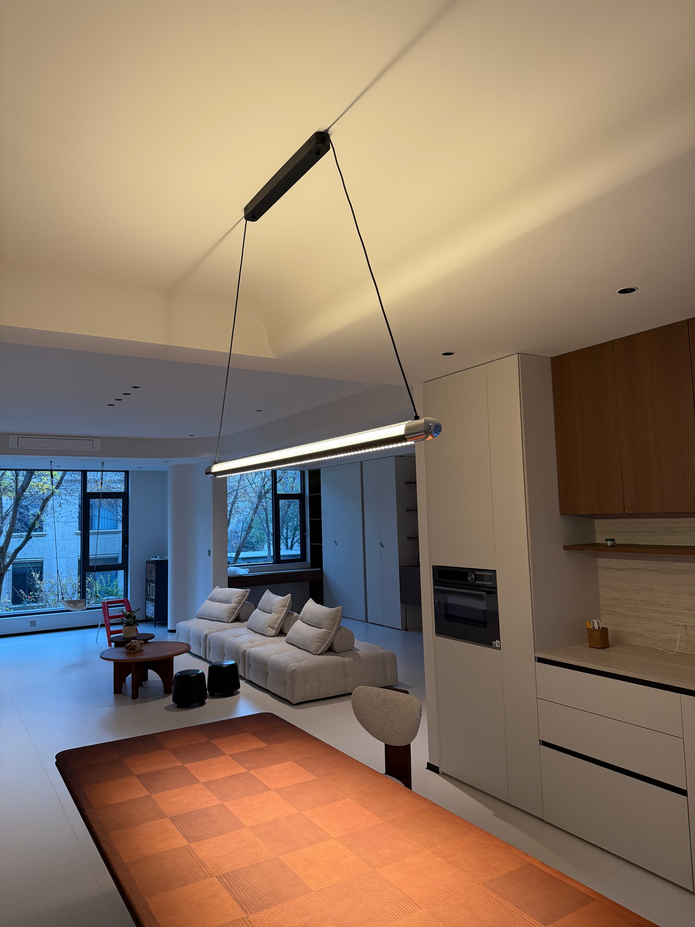 WOMO Modern Black Linear Pendant Light - WM3225