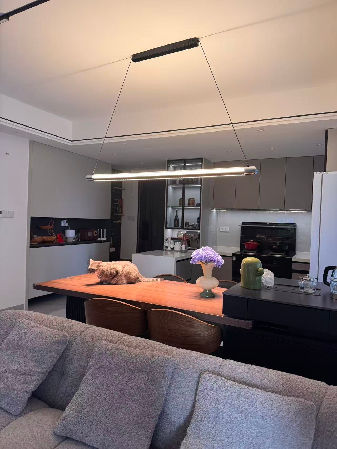 WOMO Modern Black Linear Pendant Light - WM3225