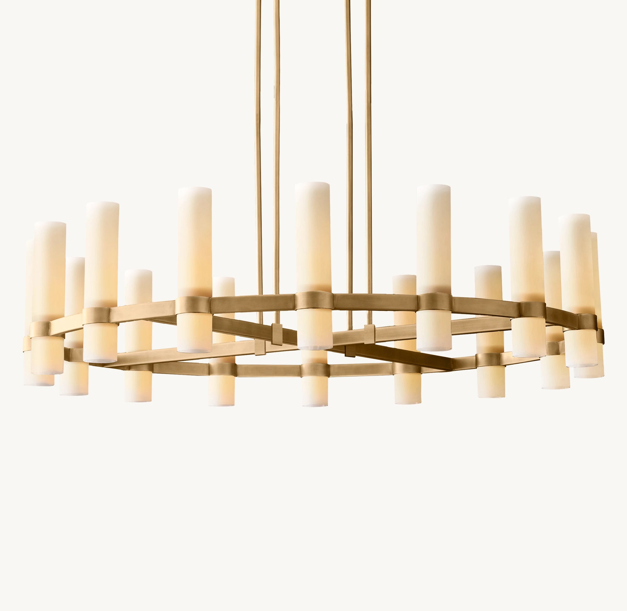 WOMO Cylindrical Milk Glass Round Chandelier - Ravelle