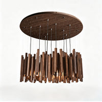 WOMO Modern Cascading Wood Rod Chandelier-WM3262