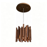 WOMO Modern Cascading Wood Rod Chandelier-WM3262