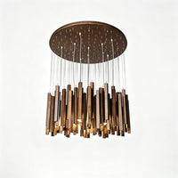 WOMO Modern Cascading Wood Rod Chandelier-WM3262