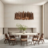 WOMO Modern Cascading Wood Rod Chandelier-WM3262