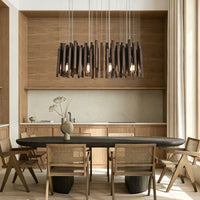 WOMO Modern Cascading Wood Rod Chandelier-WM3262