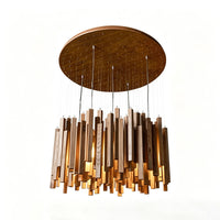 WOMO Modern Cascading Wood Rod Chandelier-WM3262