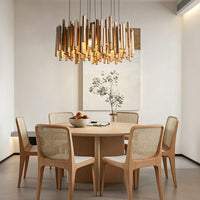 WOMO Modern Cascading Wood Rod Chandelier-WM3262