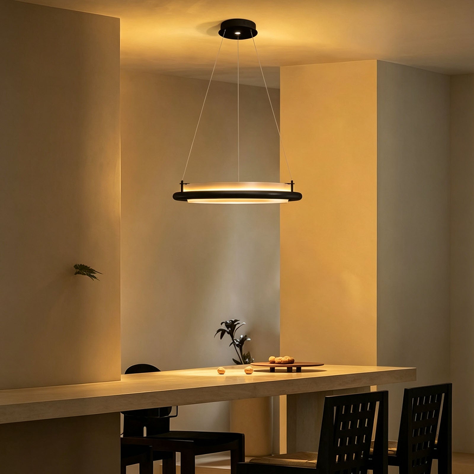 WOMO Circular Wood Ring LED Chandelier-WM3263