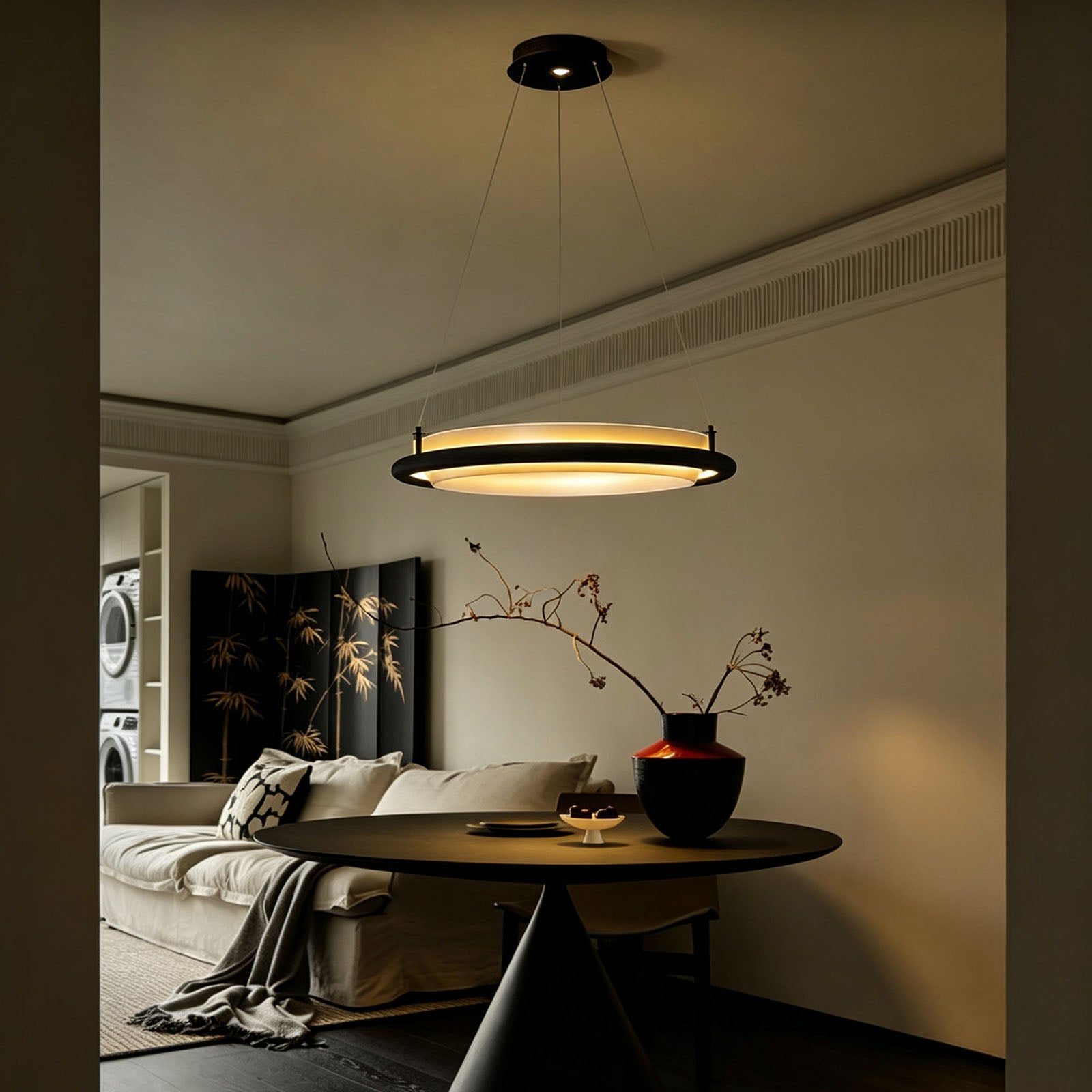 WOMO Circular Wood Ring LED Chandelier-WM3263