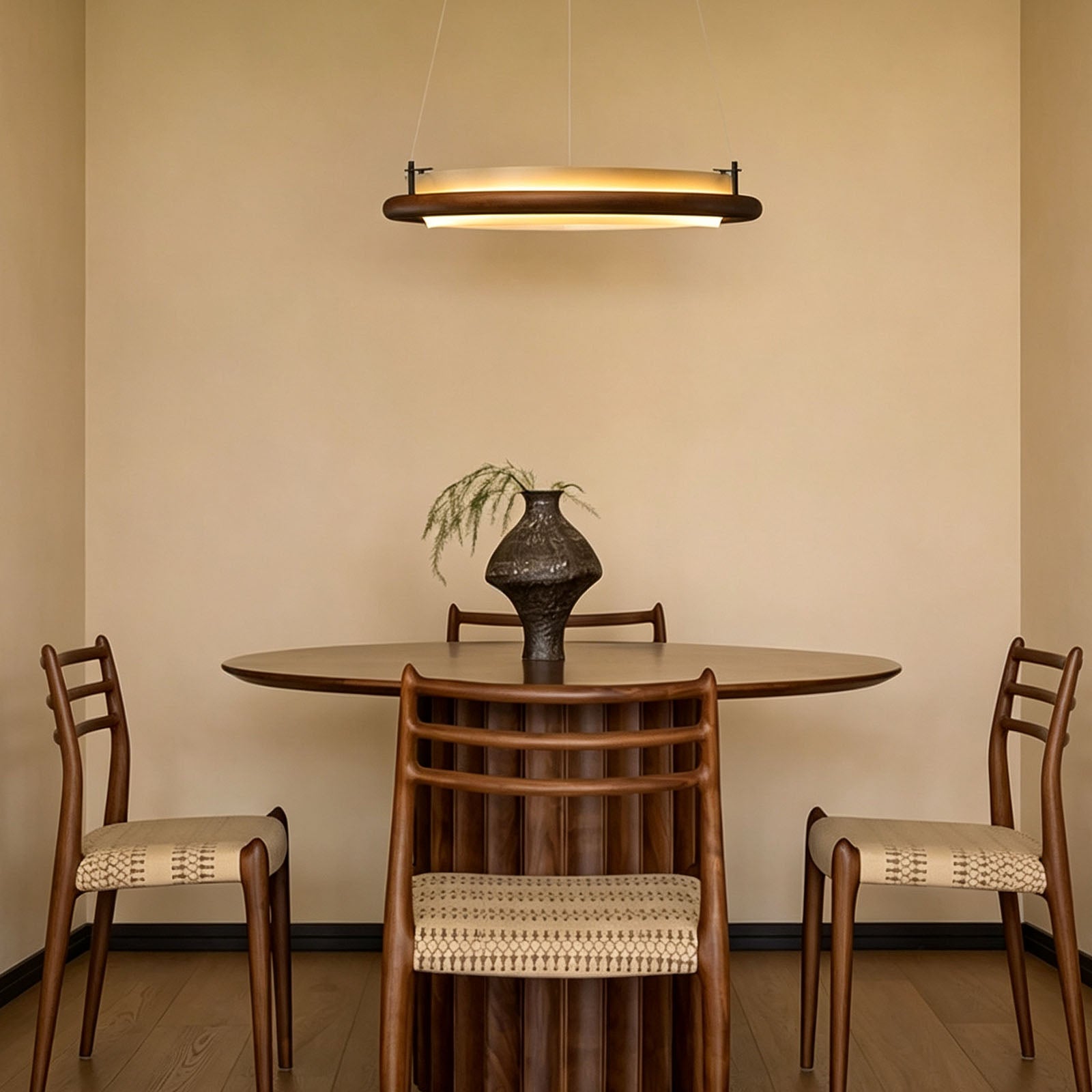 WOMO Circular Wood Ring LED Chandelier-WM3263