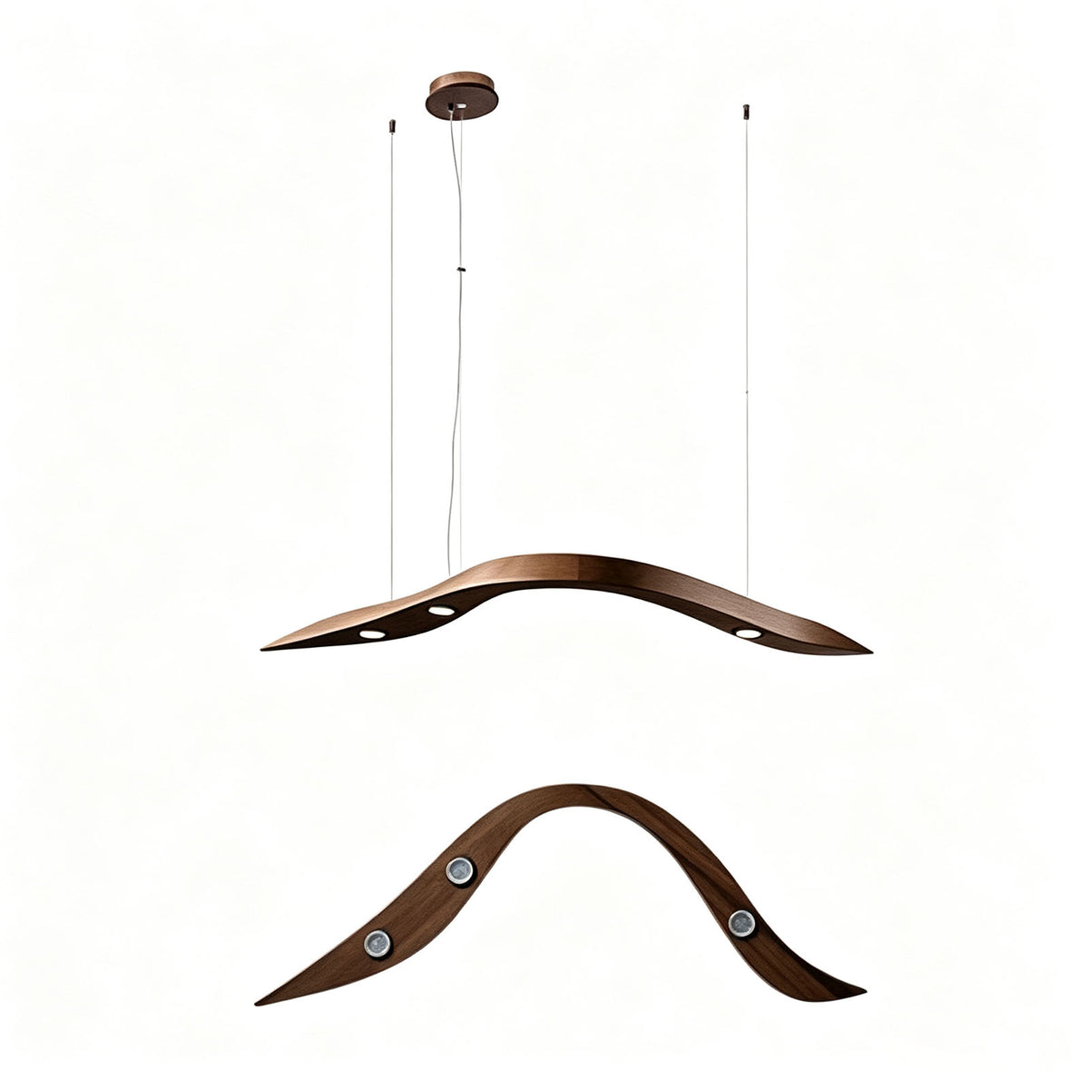 WOMO Wood Wave Linear Pendant Light-WM3264