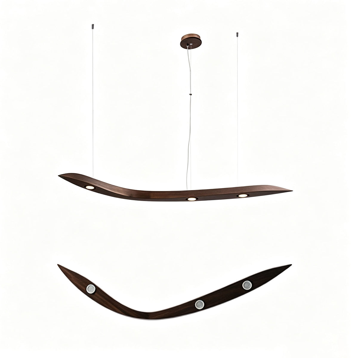 WOMO Wood Wave Linear Pendant Light-WM3264