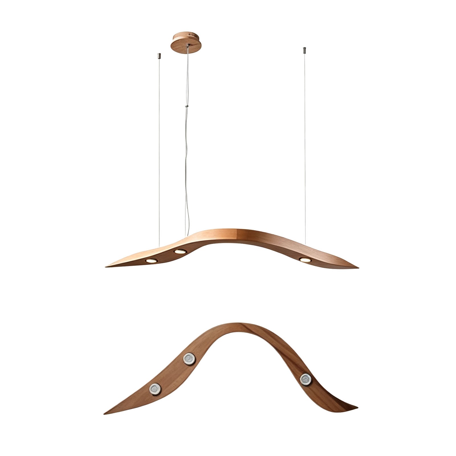 WOMO Wood Wave Linear Pendant Light-WM3264