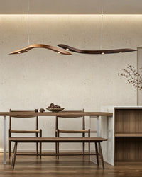 WOMO Wood Wave Linear Pendant Light-WM3264