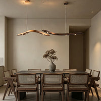 WOMO Wood Wave Linear Pendant Light-WM3264