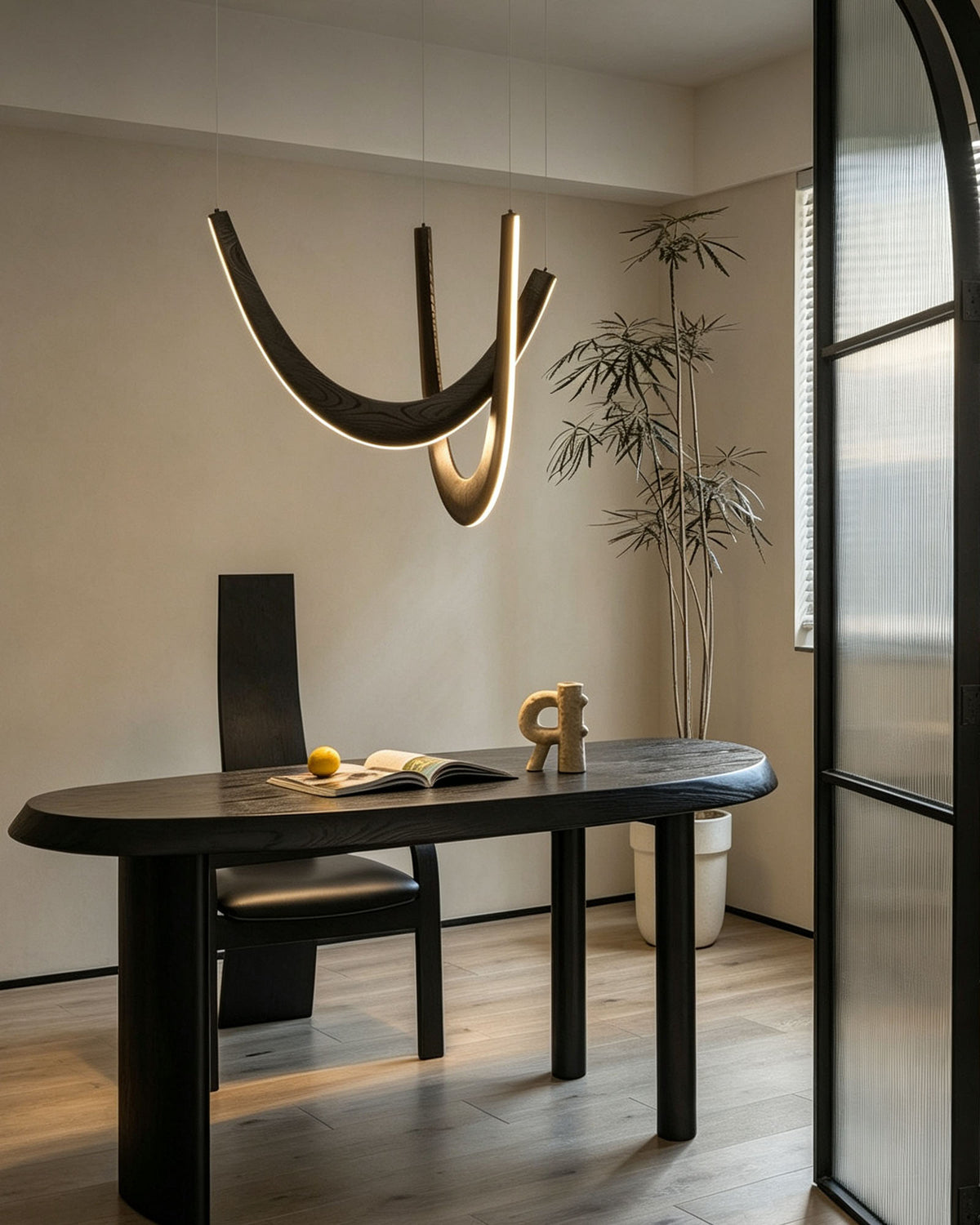 WOMO Modern Wood U‑Shaped Chandelier-WM3265